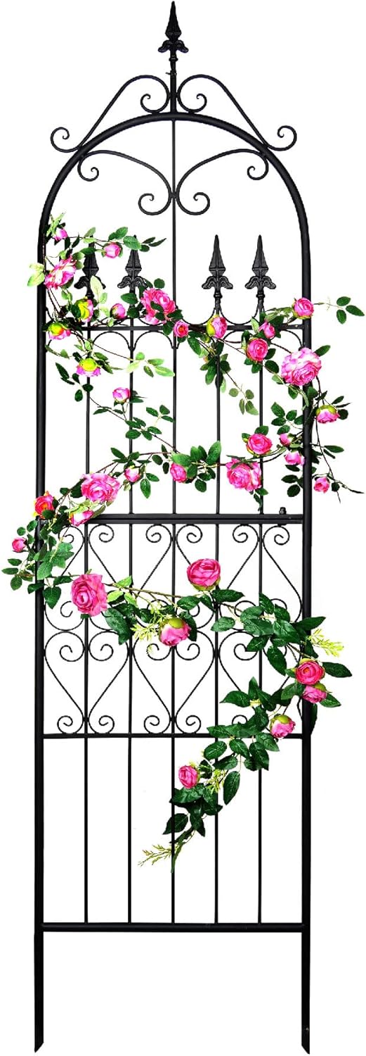 Garden Trellises 86” x 21.7” for Climbing Plants 7.2FT Metal Iron Wire Vine Flower Trellis Perfect for Supporting Climbing Plants Outdoor, Roses, Vines, Flowers, and Vegetables