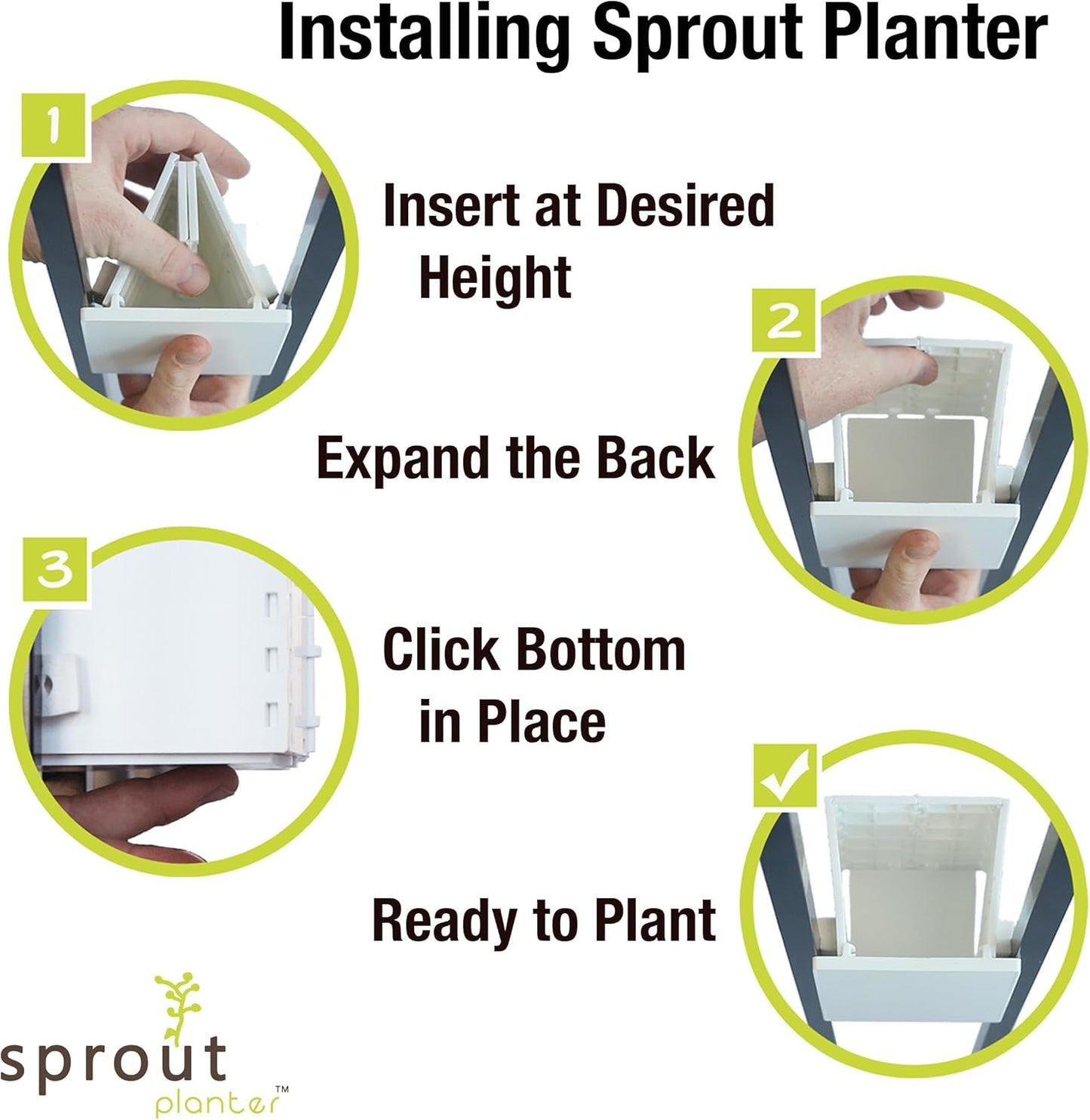 Railing Planter 5-Pack, White (4-inch) | Tool-Free Space-Saving Floating Flower Pots for Balcony Railings | Vertical Garden Railing Planters | UV-Protected, Made in USA