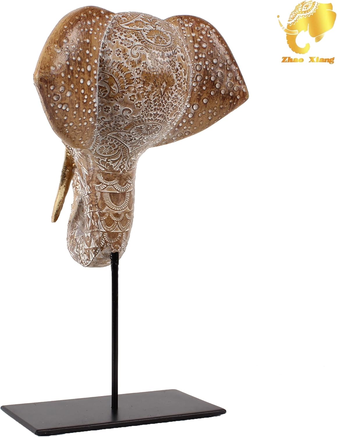 Abstract Art Elephant Head Resin Sculpture for Modern Home Decoration, Influencer Picks Adorning Items for Living Room, Office, Desk, Bookshelf, Shelf, Nightstand, TV Stand