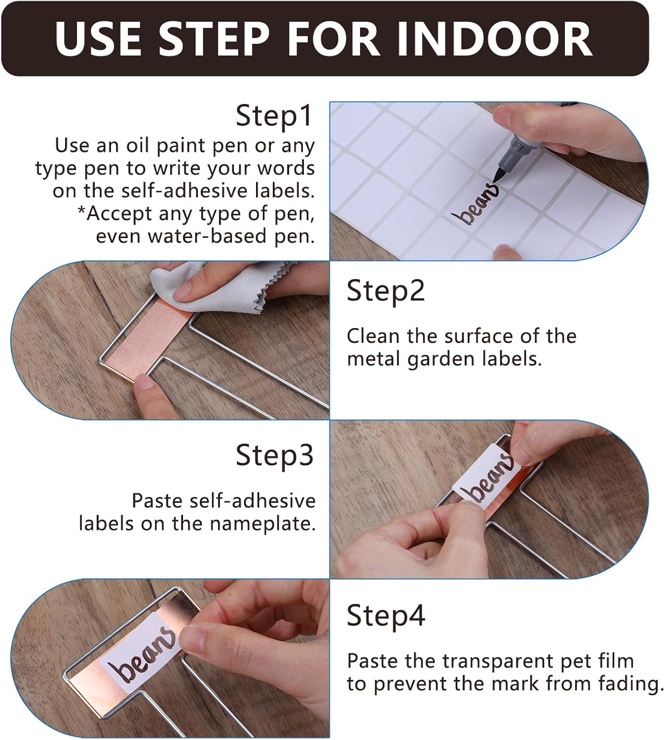 32 PCS Metal Plant Labels - Copper Garden Stakes, High Copper Plate Plant Name Tags, Metal Plant Labels for Flowers, Vegetables, Seedlings, Seed, Etc (Purple)