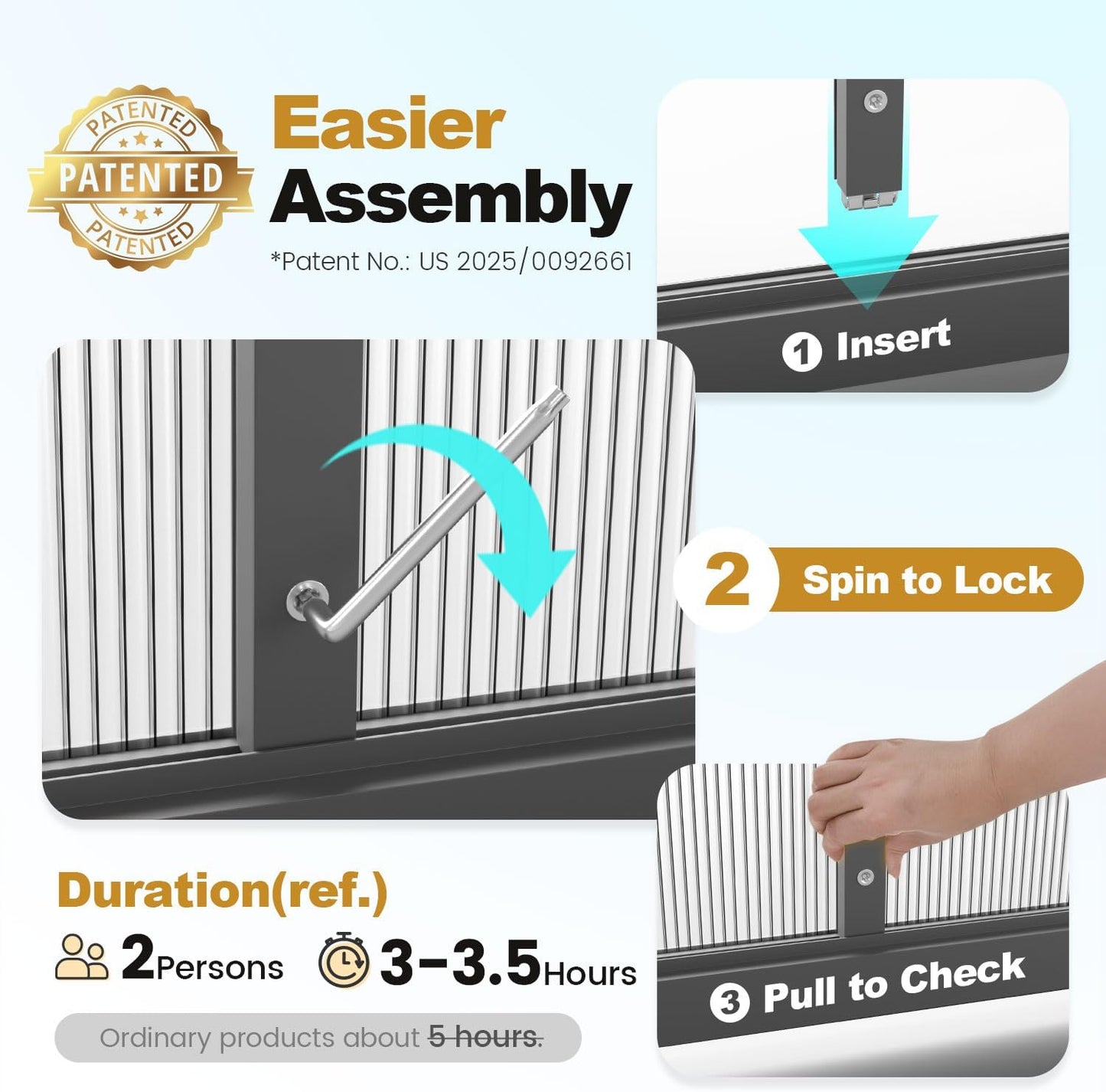KING BIRD Greenhouse for Outdoors, 9.2x6 FT Polycarbonate Walk-in Green House, Quick-Setup Aluminum Frame UV Resistant Panel for Outside Garden Backyard W/ Lockable Screen Door, Vent, 2 Shelves, Black