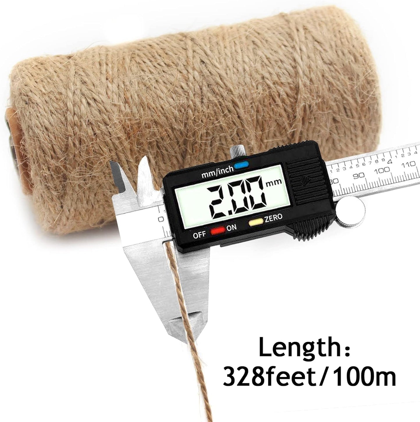 Anvin 984 Feet Cotton Twine Natural Jute Twine Packing Twines Bakers Twine Kraft Twine Wrapping Butchers Baking Arts and Crafts Gardening(Pack of 3, 10 Ply 2mm Thick)