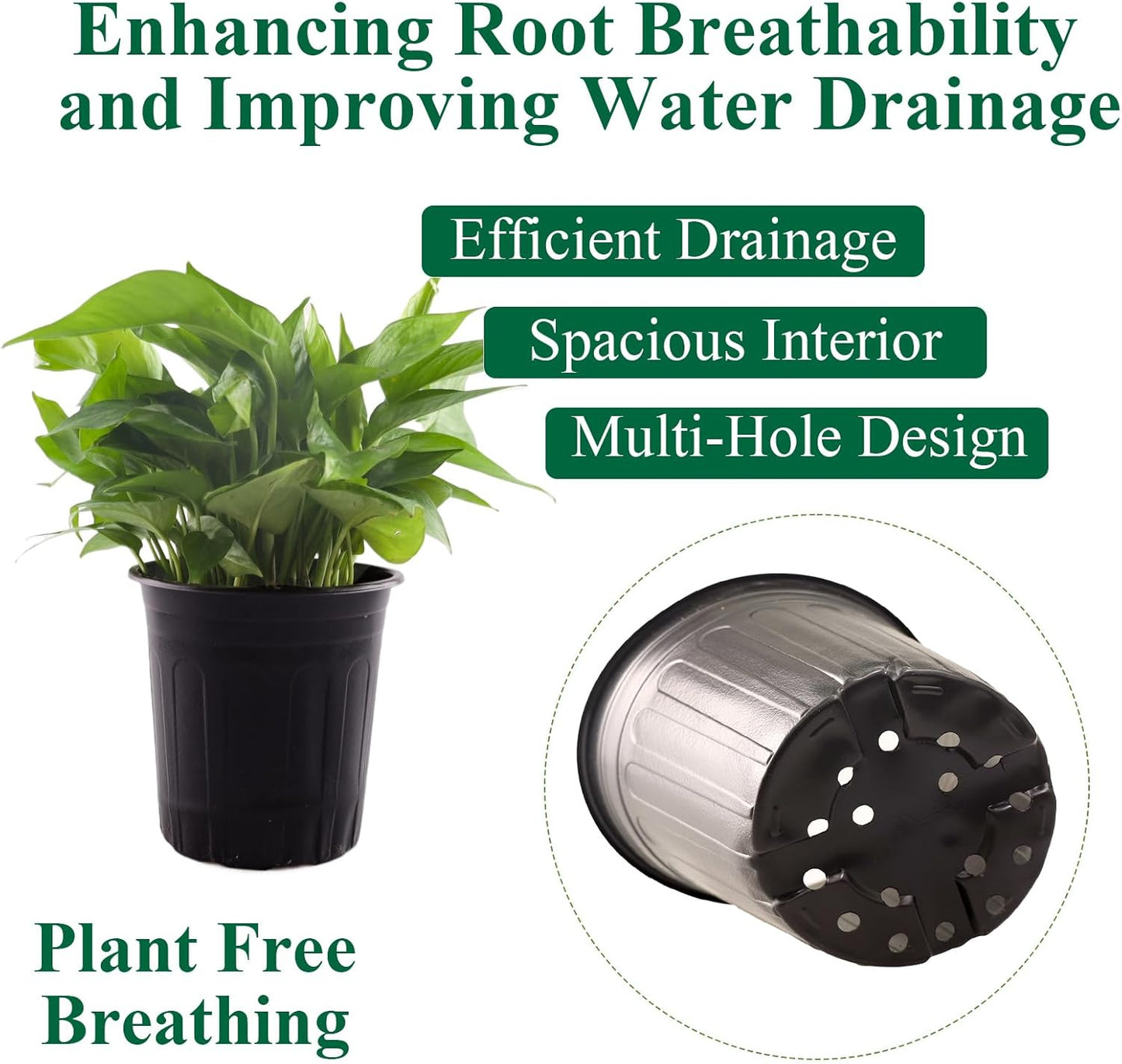 25 Pack 3 Gallon Flexible Plant Nursery Pots Plastic Seedling Starting Pots with Drainage Holes Soft Flower Pots Plant Container with Plant Labels, Black