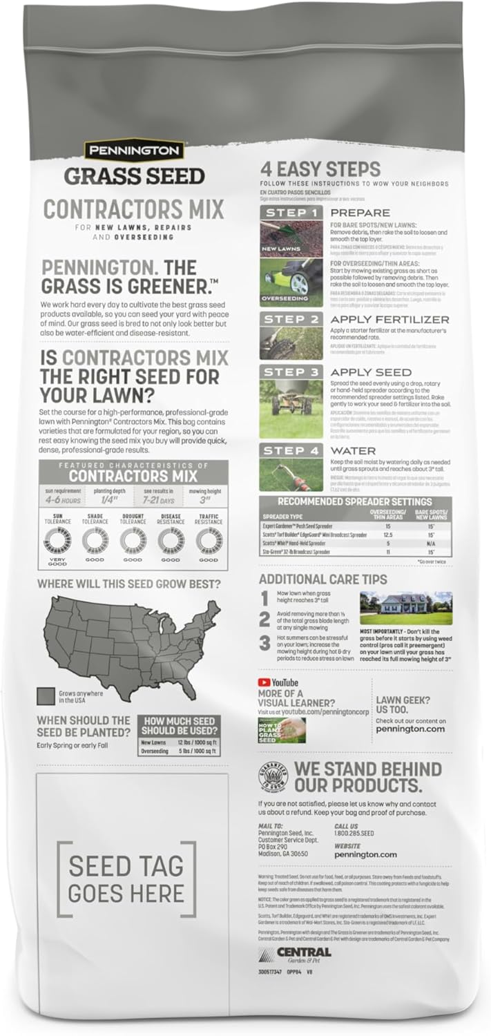 Pennington Contractors Grass Seed Mix Central 7 lb