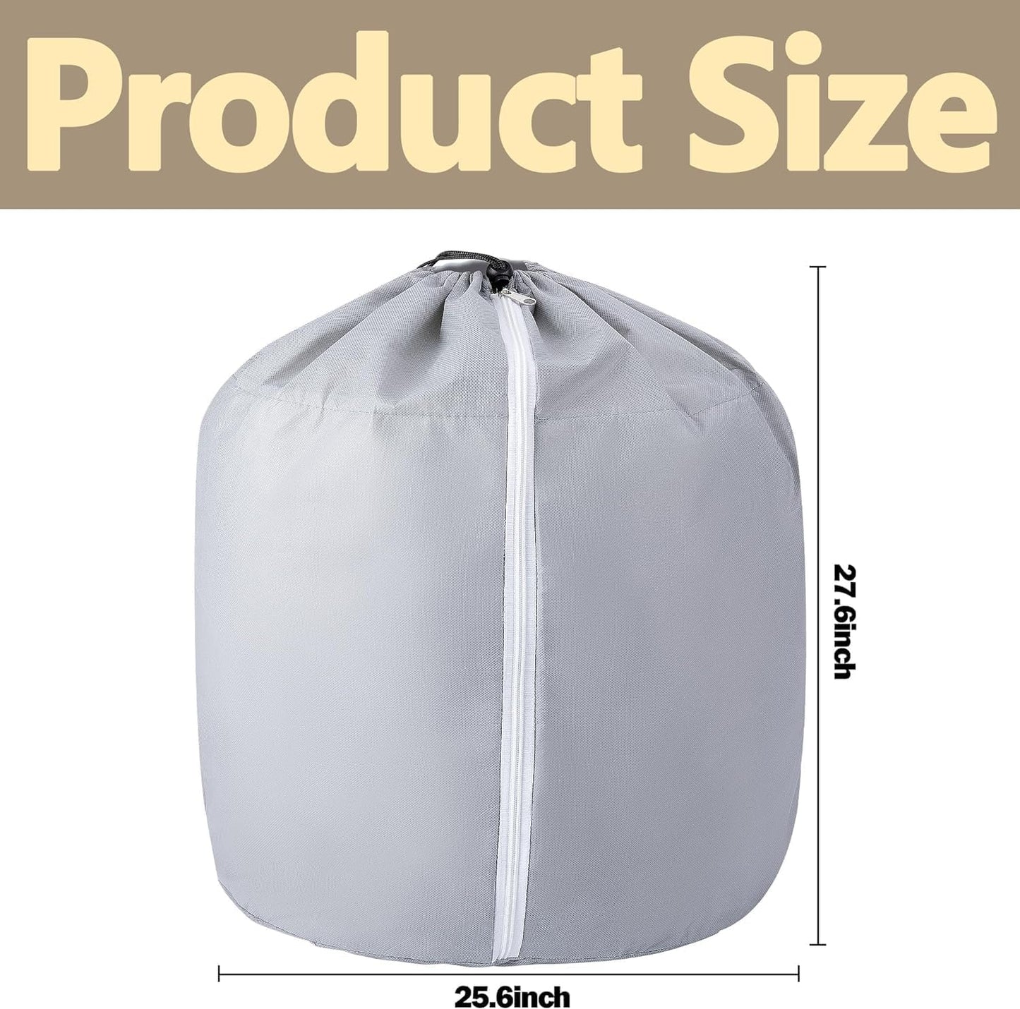 Tlswshsy 2PCS Plant Winter Protection Pot - 27.6" x 25.6" Flower Pot Protection Bag - Anti-Frost Winter Pot Plant Cover with Drawstring and Zipper for Winter Outdoor Fruit Trees Potted Plants Shrub