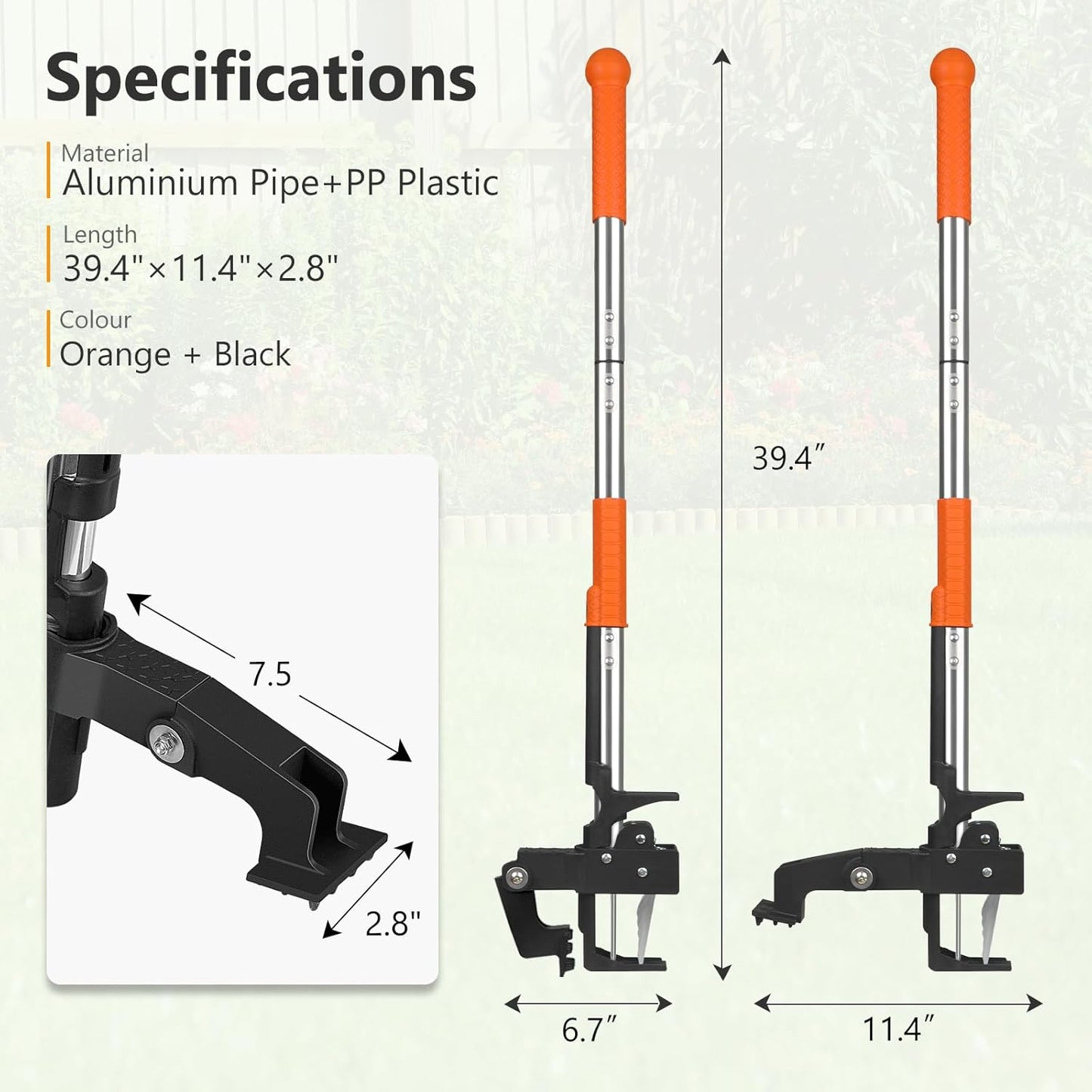 SHANTRA Weed Puller Tool, 4-Claw Stand Up Weed Puller Tool with Long Handle, Garden Weeder Puller Heavy Duty Stand Up Weeder, Weeding Tool for Lawn, Yard, Garden, Crabgrass, Dandelion Picker