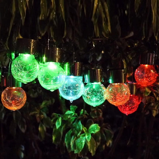 Solar Lights Outdoor Hanging Decorative Globe 24 Pack, Waterproof Solar Lantern with Handle and Clip, Solar Powered Glass Ball Lights for Garden Yard Fence Tree Umbrella Holiday Décor, Color Changing