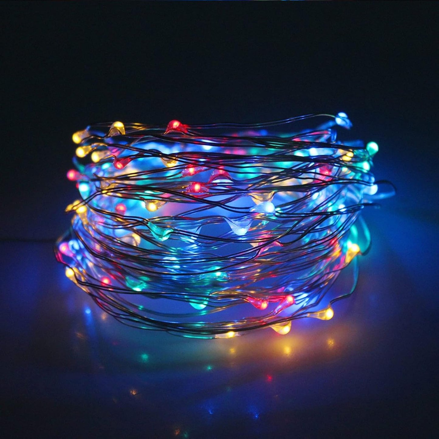 Dazzle Bright Fairy Lights Battery Operated, 2 Pack Total 40FT 120LED Silver Wire Waterproof String Lights, Christmas Decorations for Indoor Outdoor Bedroom Yard Decor, Multi-Colored