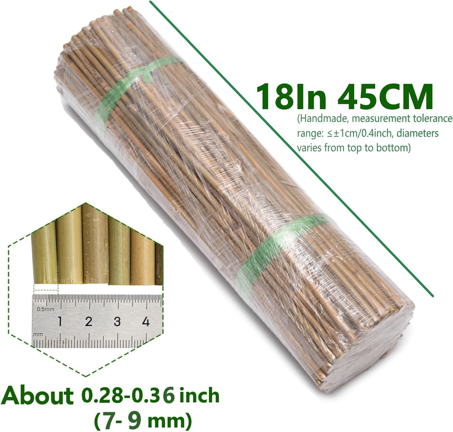 120 Pcs 18 inches Garden Stakes for Plants, Natural Bamboo Sticks for Indoor and Outdoor Climbing Plants Support