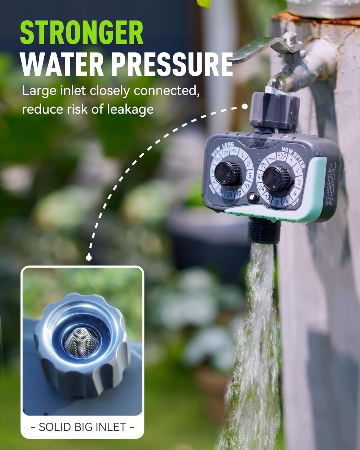 RAINPOINT Sprinkler Timer, 2 Dial Garden Hose Water Timer Automatic Programmable, Weatherproof for Lawn, Plants & Drip Irrigation