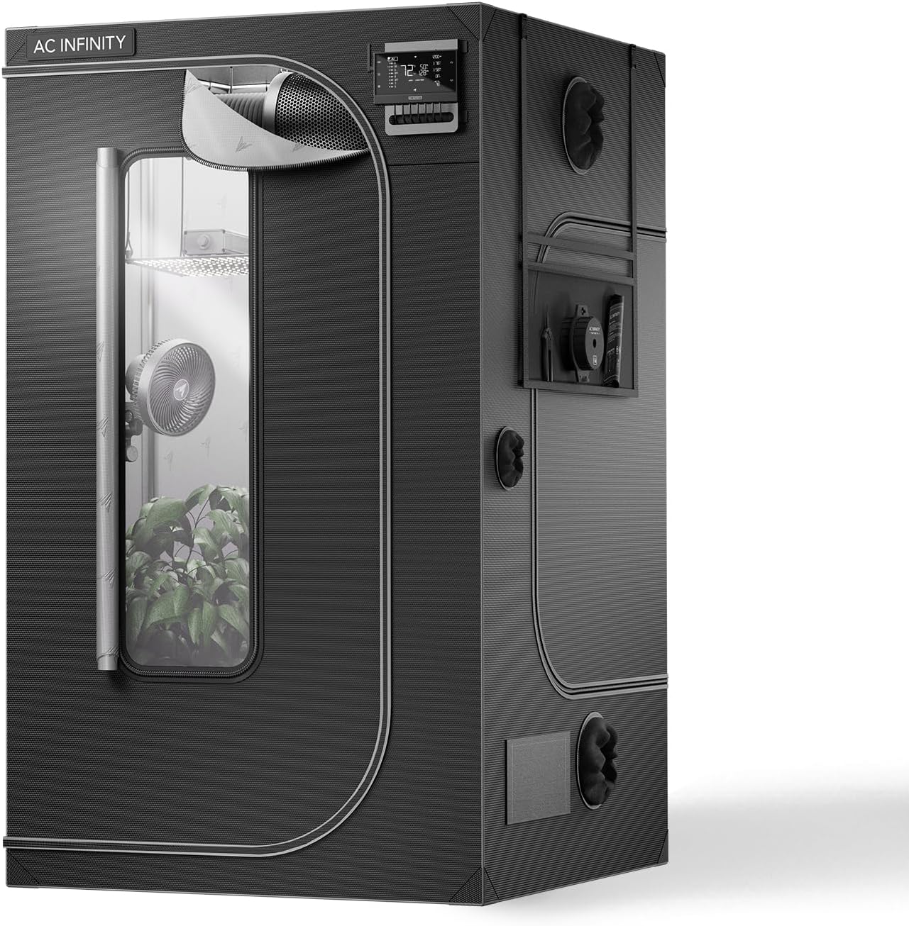 AC Infinity CLOUDLAB 844, Advance Grow Tent 4x4, Thickest 1" Poles, 2000D Mylar Canvas, Lab-Tested Highest Reflectivity, Largest Zipper Window, Controller Mount Plate, 48" x 48" x 80" Indoor Growing