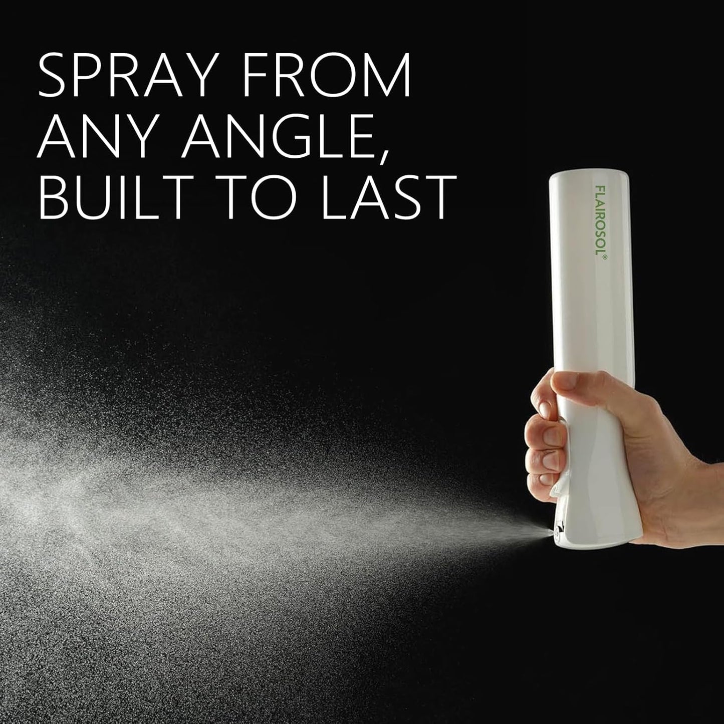 FLAIROSOL - The Original, Plant Mister Spray Bottle for Indoor and Gardens, Continuous Water Mist Sprayer for Plants, Flowers, Cleaning,10.1oz (White Bottle - Green Print)