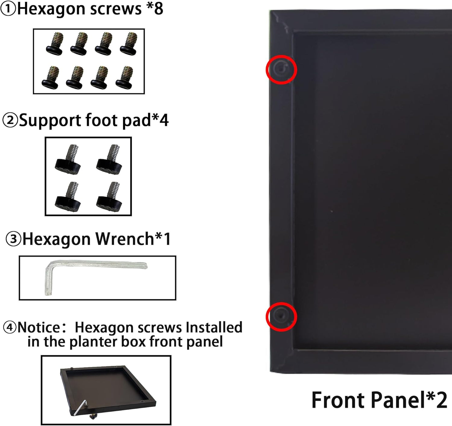 Metal Planter Box Rectangular Planter, 15.7" Lx 9.8" Wx 11.8" H Black Small Planters with Drainage Holes, Galvanized Steel Tall Planters for Patio/Porch