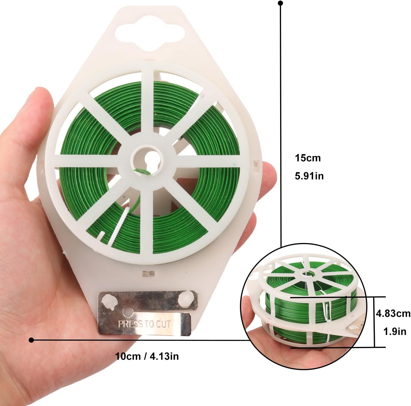 12 PCS Green Twist Ties - Each Reel 656 Feet Multipurpose Garden Plant Cable Ties for Indoor and Outdoor Plants, Green Cable Ties, Reusable Plant Wire for Patio, Lawn and Garden