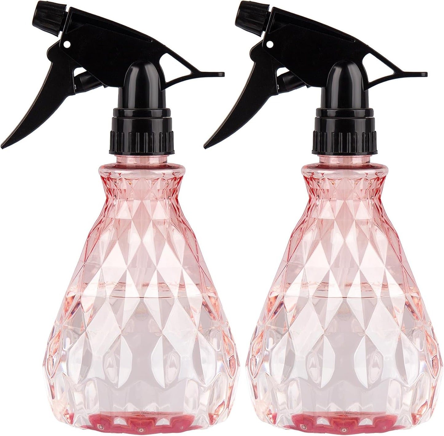 2 Pcs Spray Bottles, 500 ml/17 oz Empty Water Spray Bottles, Plastic Reusable Adjustable Mist Sprayer Squirt Bottles Containers Refillable for Cleaning Solutions, Gardening, Plants (Pink)