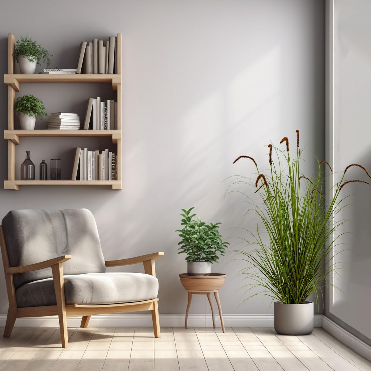 Artificial Plant 5ft(2pack) Tall Artificial Grass Plant,Faux Plants Indoor Home Decorative Artificial Plants & Flowers in Pot Fake Plant, House Plant Indoor