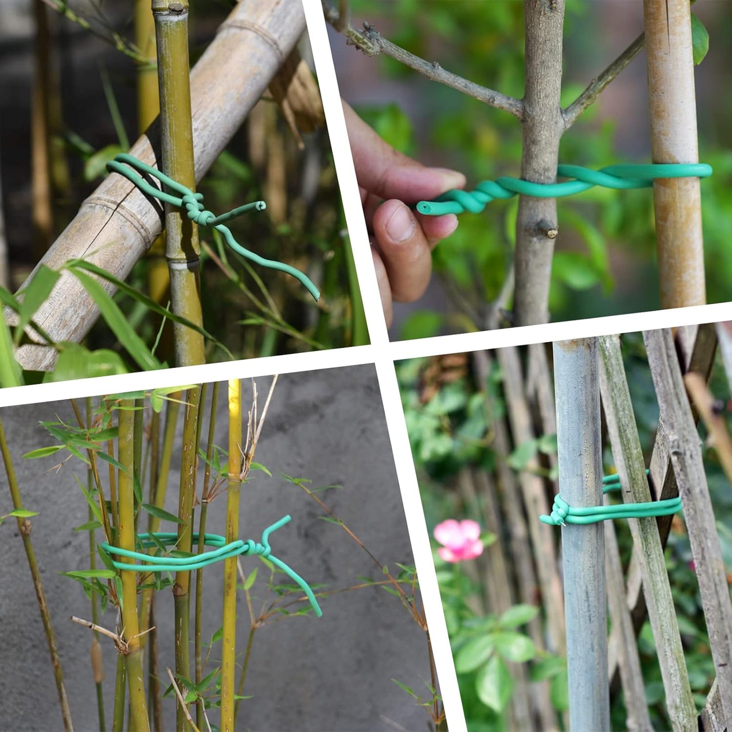 Green Soft Twist Tie Plant Tie Flexible TPR Garden Supply, for Tomatoes Roses Vines Organizing(16.4 feet/ 5 Meters)…, 16 feet