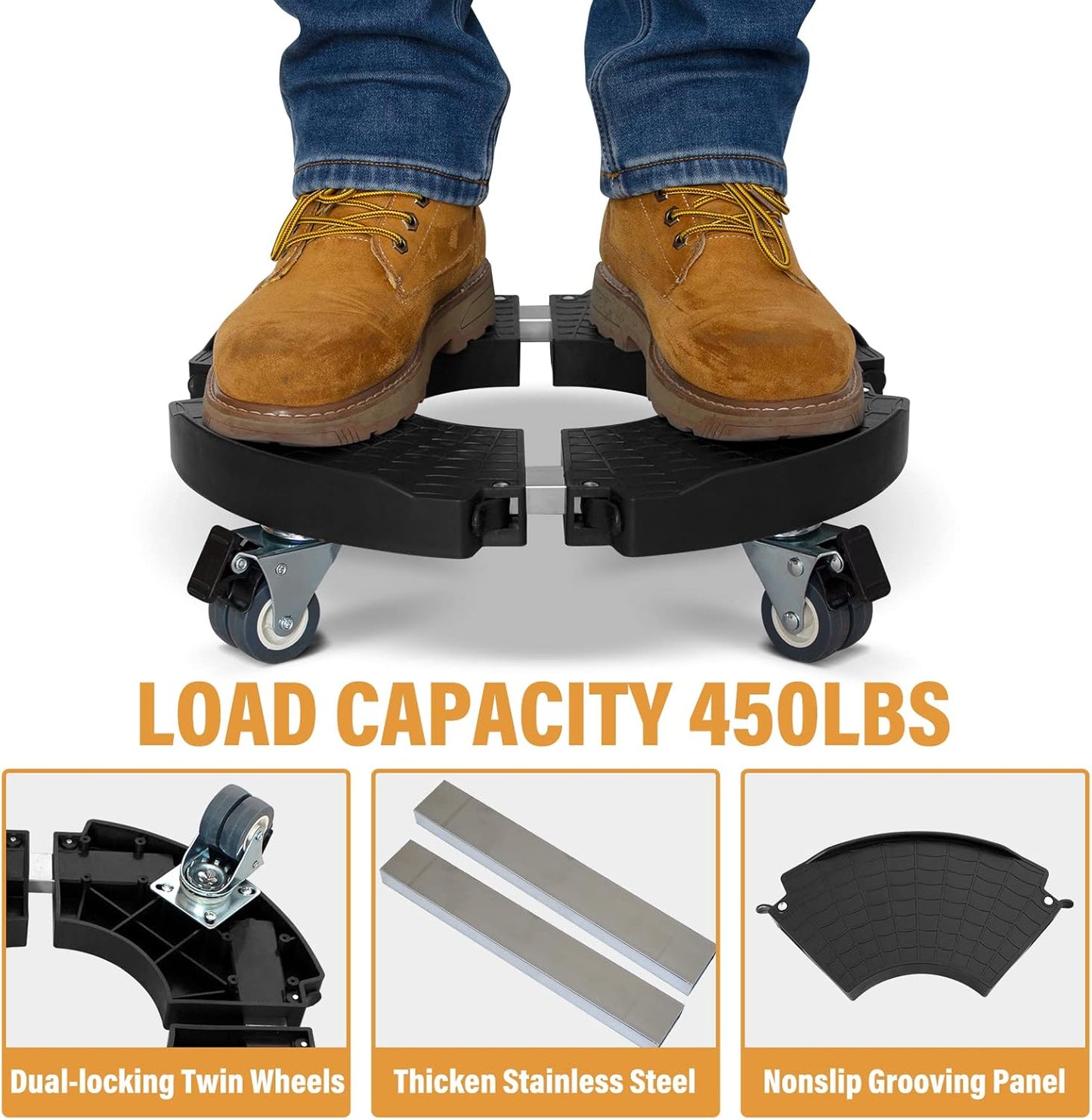 2 Pack Rolling Plant Stand with Wheels,15-21’’Adjustable Heavy Duty Plant Caddy with Wheels for Indoor Outdoor Planter Dolly Lockable