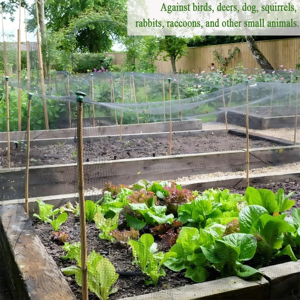 25X50 FT Bird Netting for Chicken Coop, 1 in Mesh, Woven Chicken Netting Roof Mesh Cover Garden Protection for Vegetables, Blueberry, Strawberry Plants, Fruit Trees.