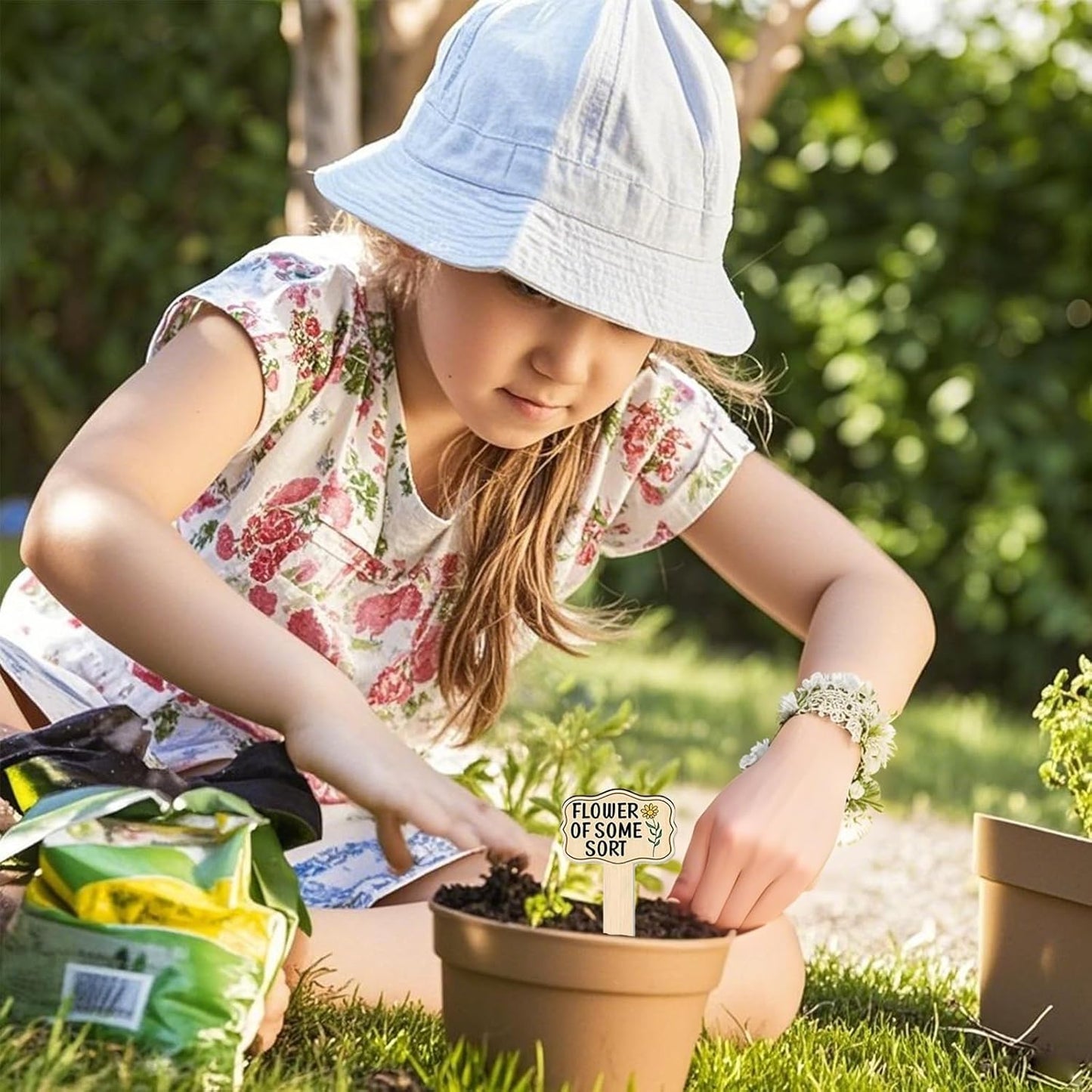 15 Pcs Garden Plant Markers, Wooden Plant Labels Tab Funny Plant Signs with Stake, Interesting Words Garden Tags Labels for Outdoor Indoor Patio Supplies Stakes for Potted Novelty Gifts