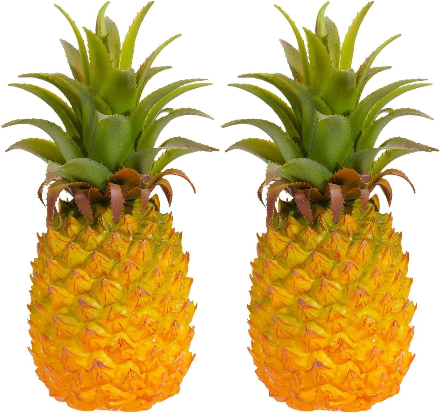 QIRMIZI 2 Pack Artificial Pineapple -Simulated Fruit Decoration, Lifelike Fake Fruit Model, Perfect for Home Decor, Kitchen, Party & Photography Prop – Realistic & Eco-Friendly,Yellow Meduim
