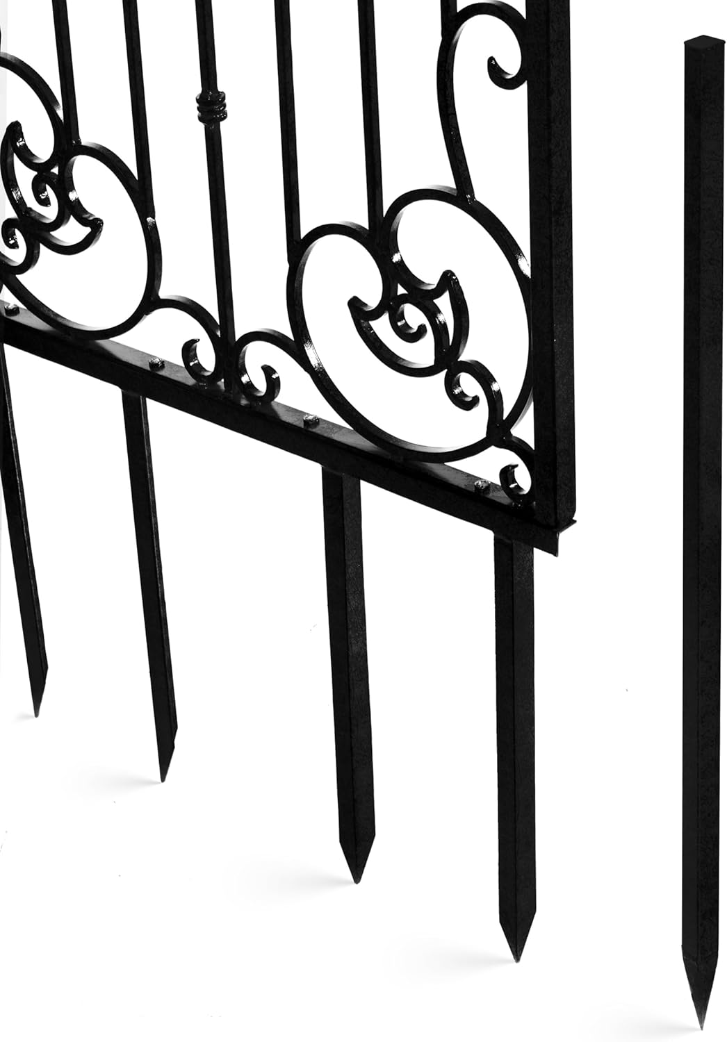 H Potter Black 8 Foot Tall Garden Trellis Wrought Iron Heavy Scroll Metal Decoration Lawn Patio and Wall Decor Screen for Rose Clematis Ivy Weather Resistant Patio Wall Art X Large (X-Large Black)