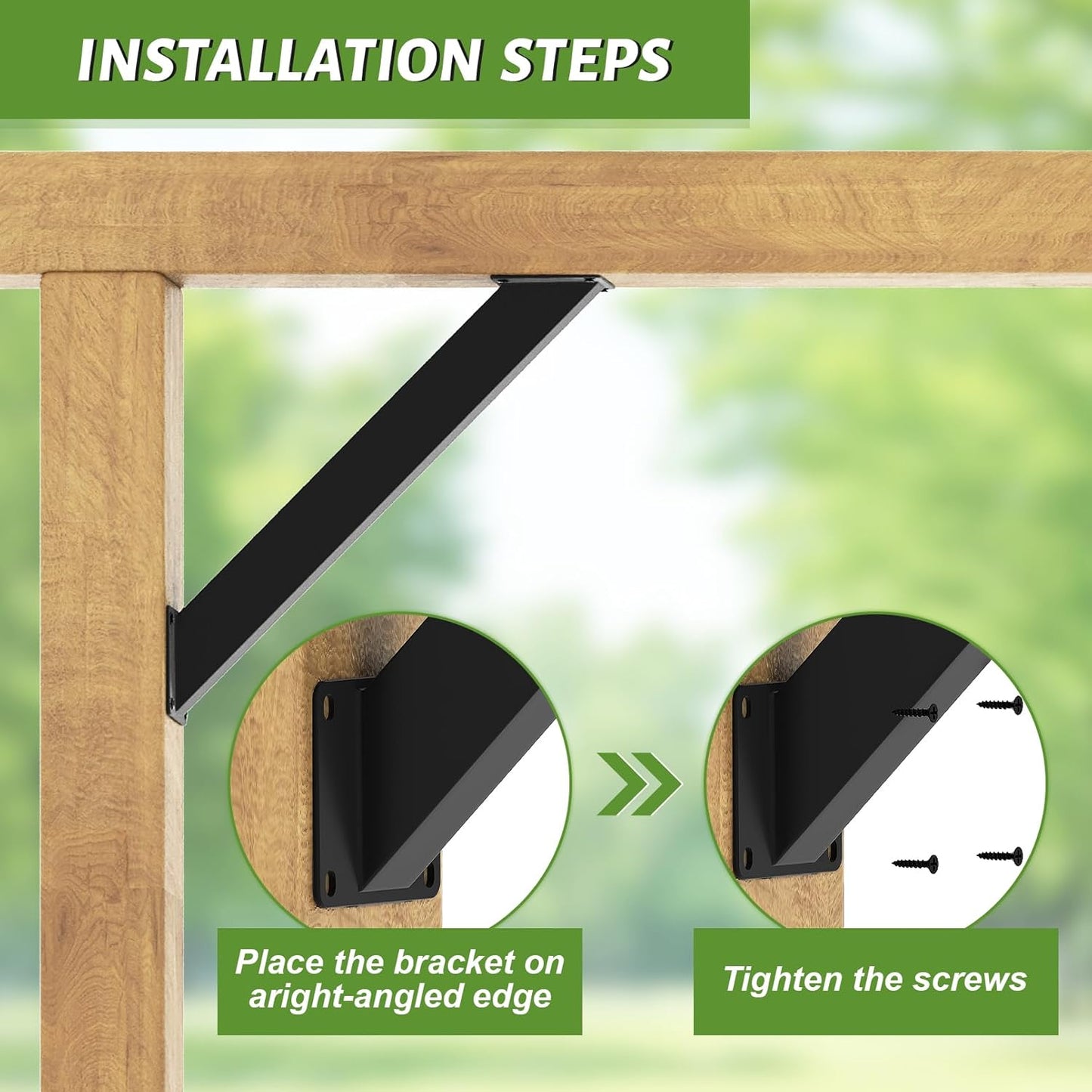45 Degree Angle Support Brackets, 45° Heavy Duty Connector Brace Bracket Kit for Wooden Structures Support for Gazebos, Tree Houses, Cabins and Patios DIY Kit (4pcs)