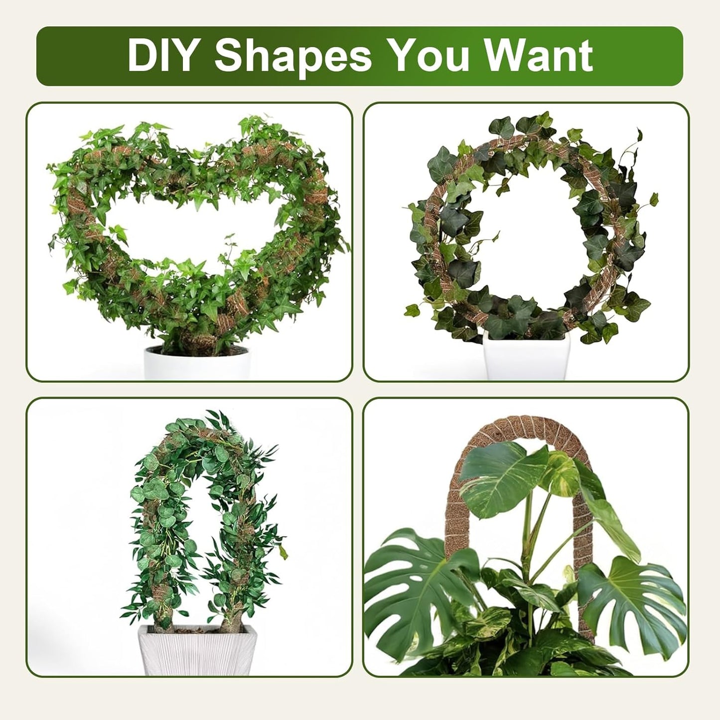 2 Pack 28'' Bendable Moss Pole Monstera Plant Support for Indoor Climbing Plants, Tall Plant Stick Support Stake for Potted Plants, Pothos, Philodendron