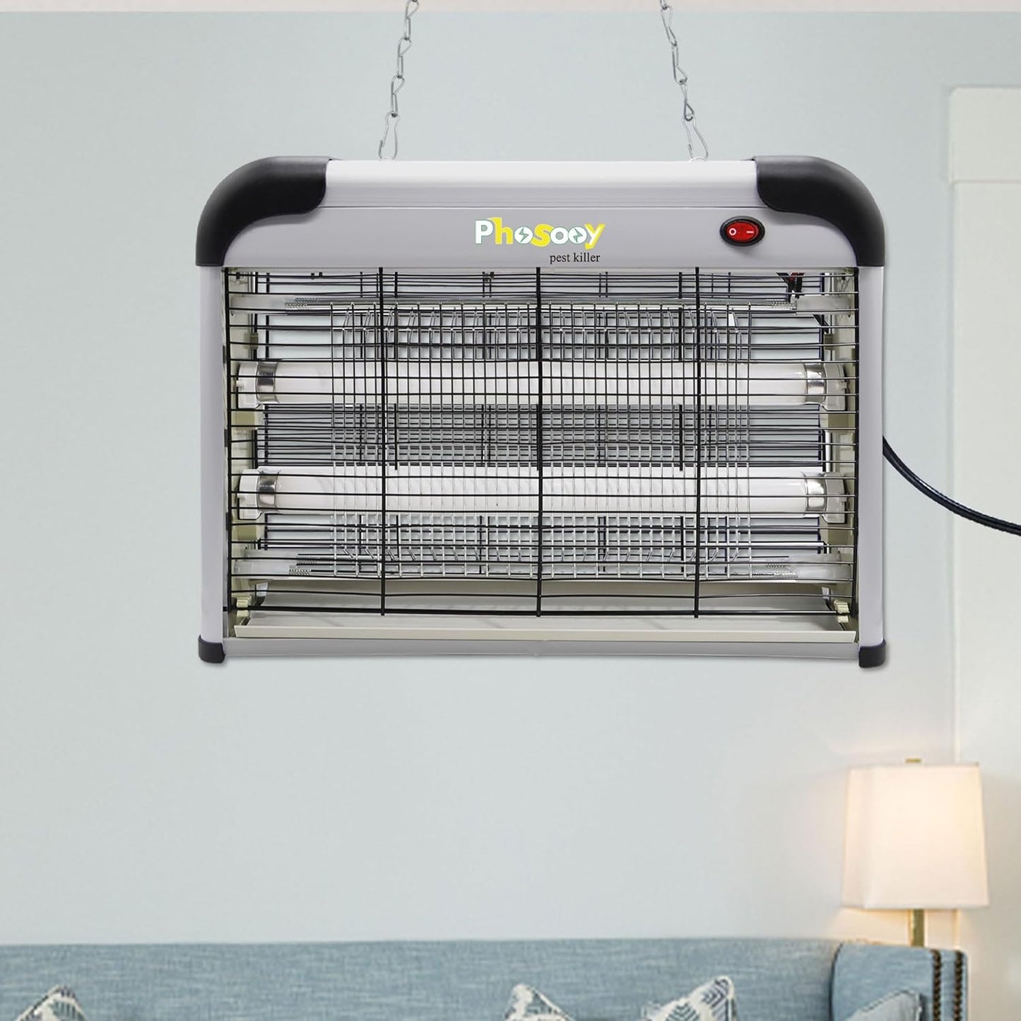 Electric Bug Zapper, 2800V High Grid Indoor Mosquito Killer with 20W Lamps, Plug-in Hanging Insect Trap for Mosquitoes, Moths, Gnats, Flies and Flying Insects Indoor Use