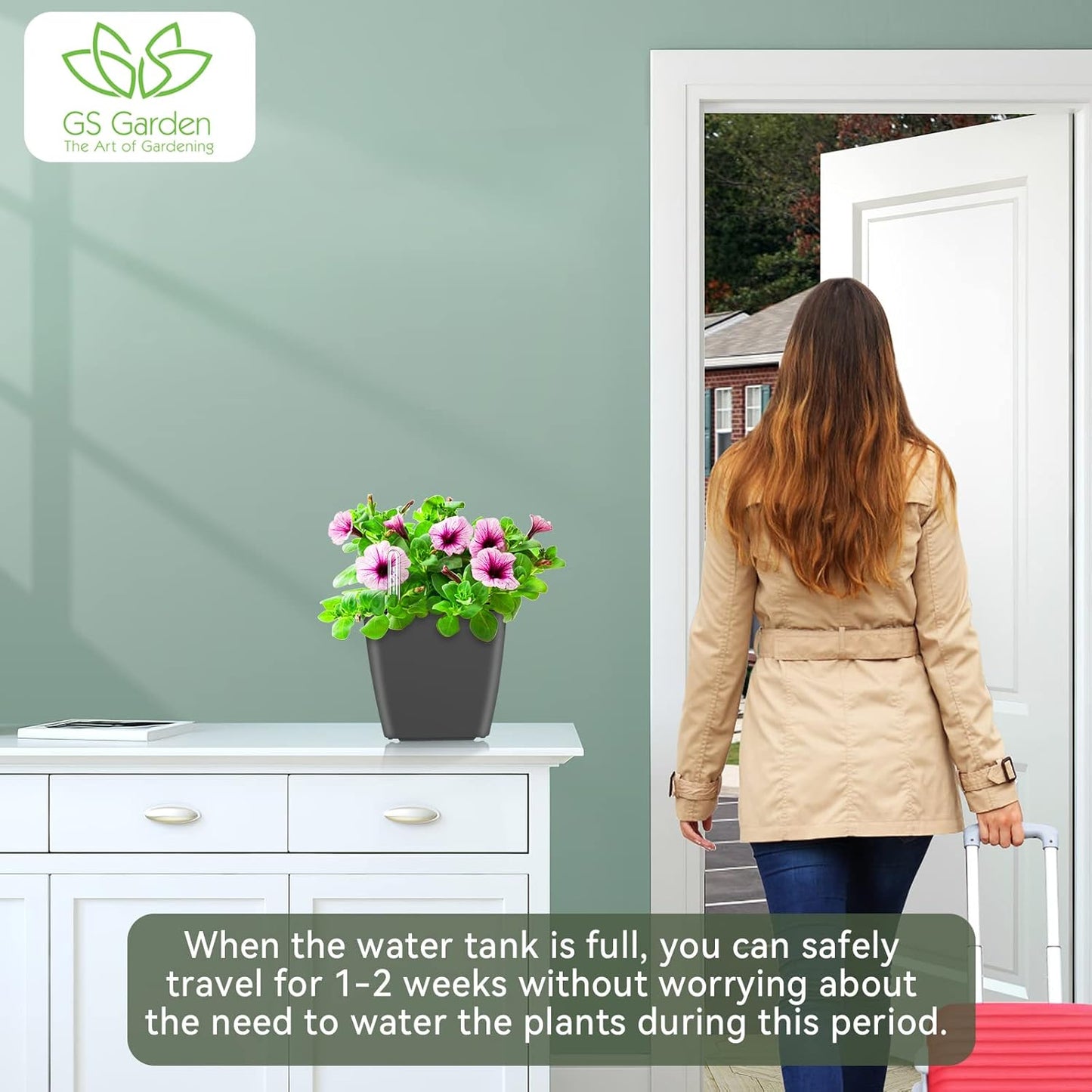 Self Watering Planters for Indoor Plants : 5 inch 6 Pack Grey Planter with Water Level Indicator African Violet Self Watering Flower Pot for Herb Pot House Plant Planting