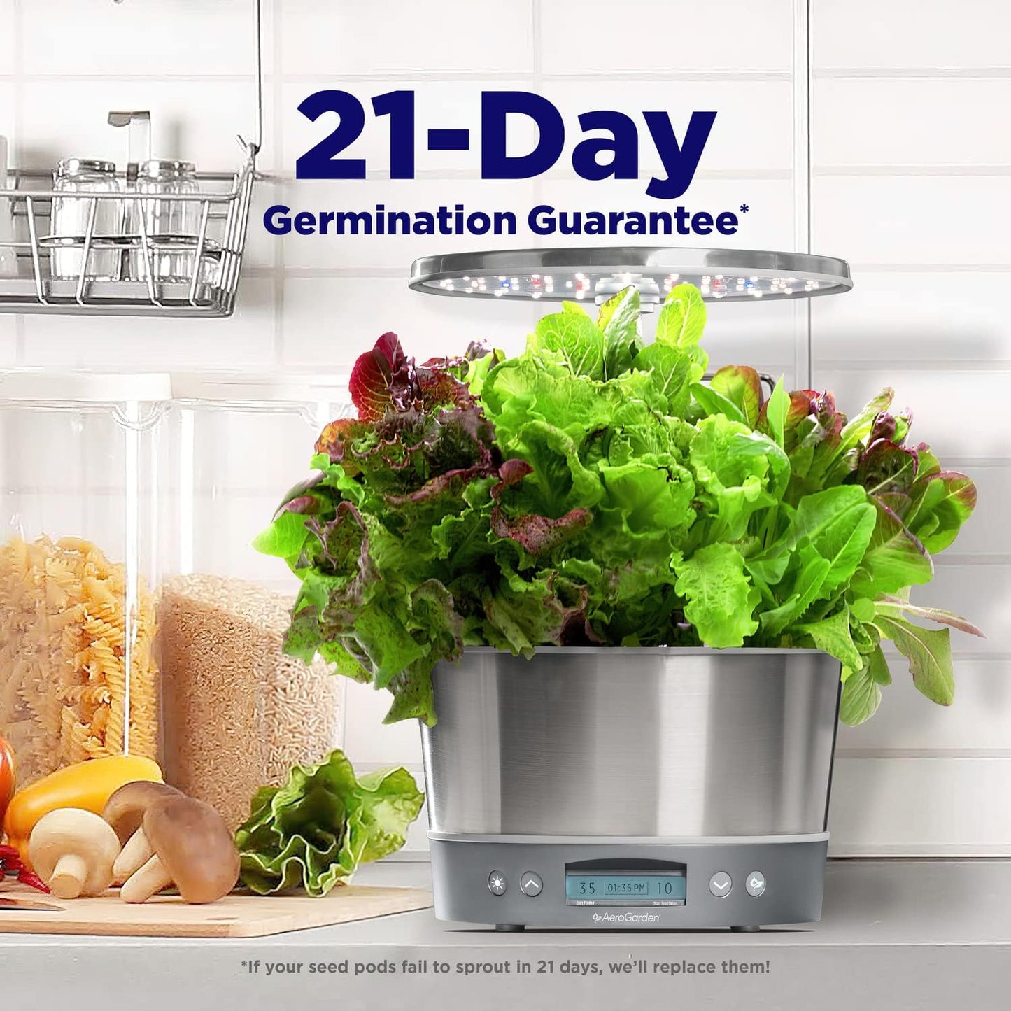 AeroGarden Harvest Elite 360 Indoor Garden Hydroponic System with LED Grow Light and Herb Kit, Holds up to 6 Pods, White