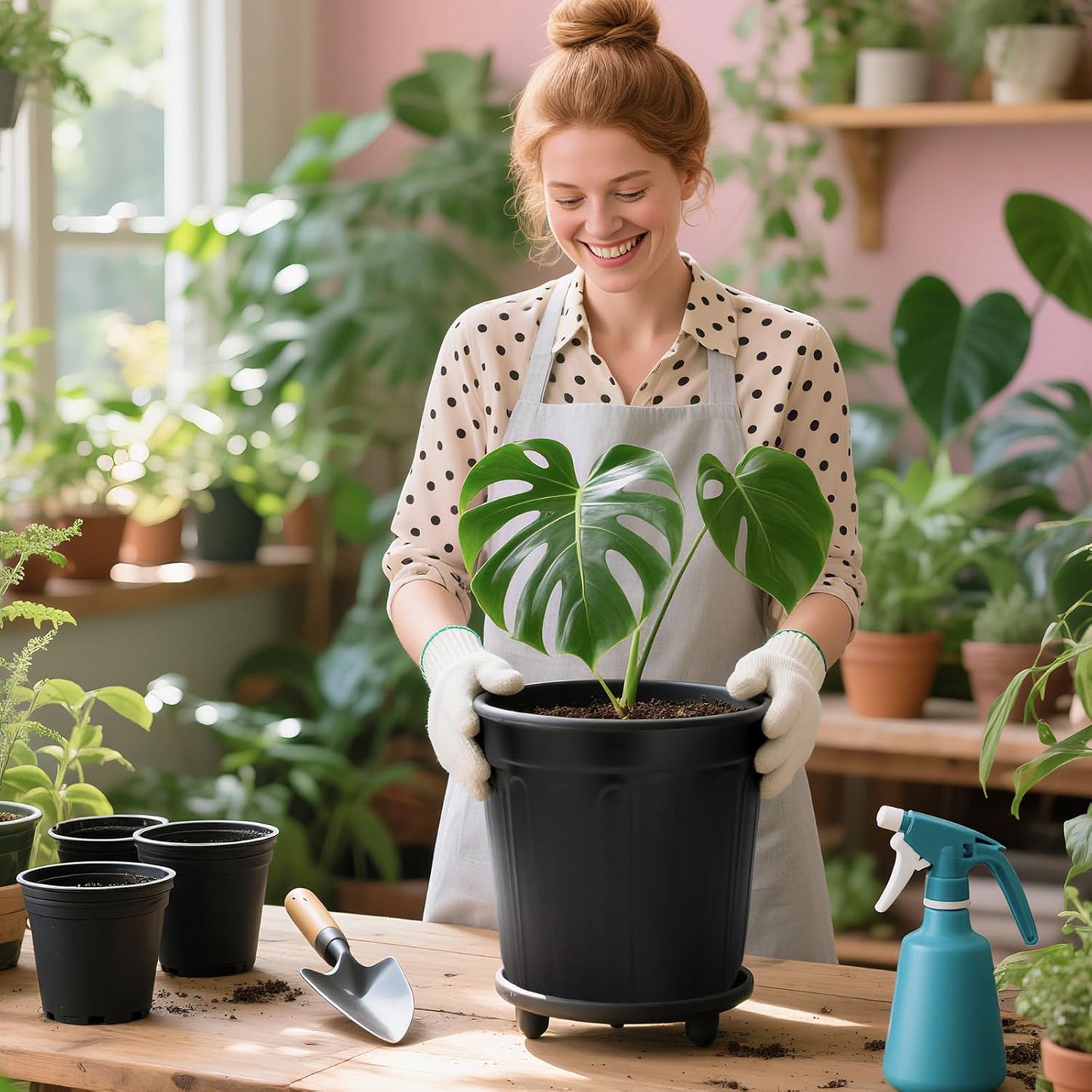 40 Pack 3 Gallon Nursery Plant Pots,10 Inch Plastic Garden Flower Seedling Planter Pot with Drainage Holes for Outdoor Indoor Plants,Gardening Gifts