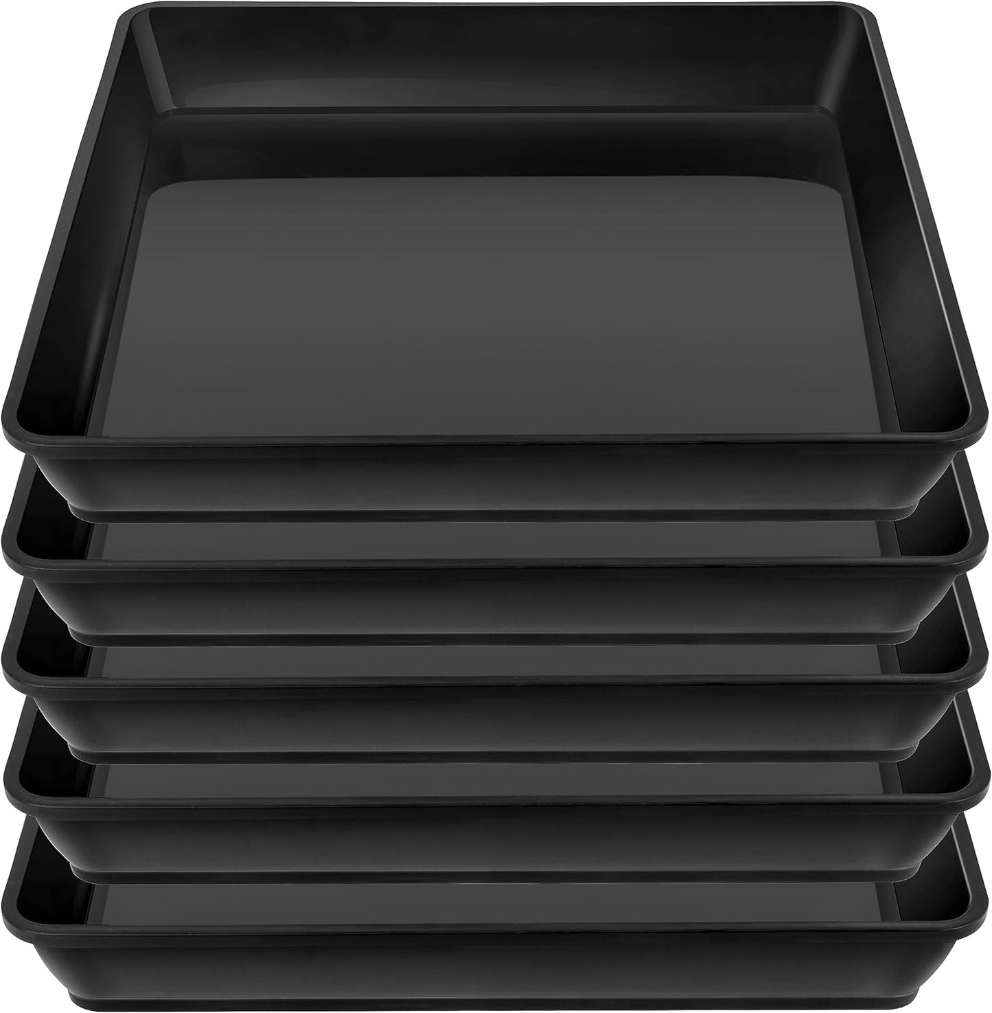 Square Plant Saucer 10 Inch 5 Pack, Plastic Plant Water Dray Tray Plants, Pot Saucers for Plants Square Planters for Indoors and Outdoors Plants, Garden Saucer for Plant Pots.