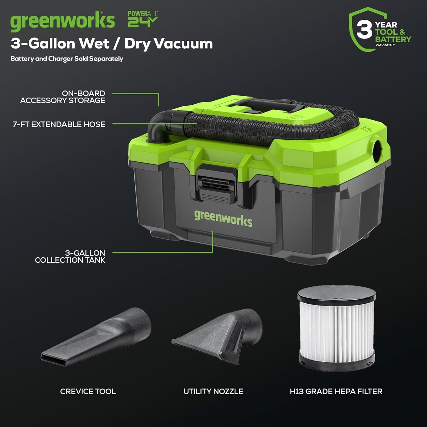 Greenworks 48V (2x24V) Lawn Mower Combo Kit with 20" Steel Deck, 12" String Trimmer, 320 CFM Blower, Wet/Dry Shop Vacuum – All-in-One Cordless Combo: Ideal for Home Yard Work & Indoor Cleaning