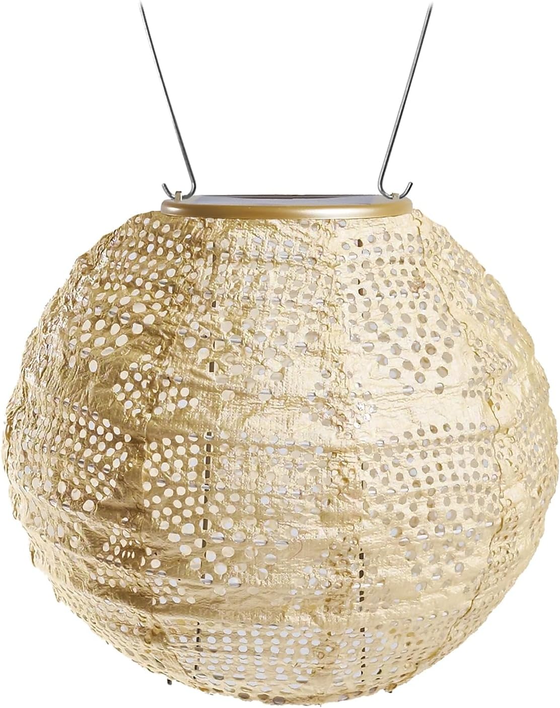 Allsop Home Garden 31771 Soji Stella Globe 8-in. Tyvek Solar Lantern (Pearl)