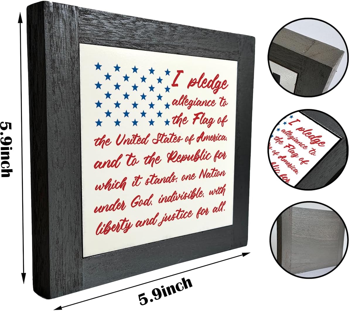 Patriotic Wood Plaque Sign, I Pledge Allegiance to the Flag of United States of America, Box Wood Plaques Desk Décor, American Flag Wooden Sign, 4th of July Wooden Decoration, Independence Day Decor C