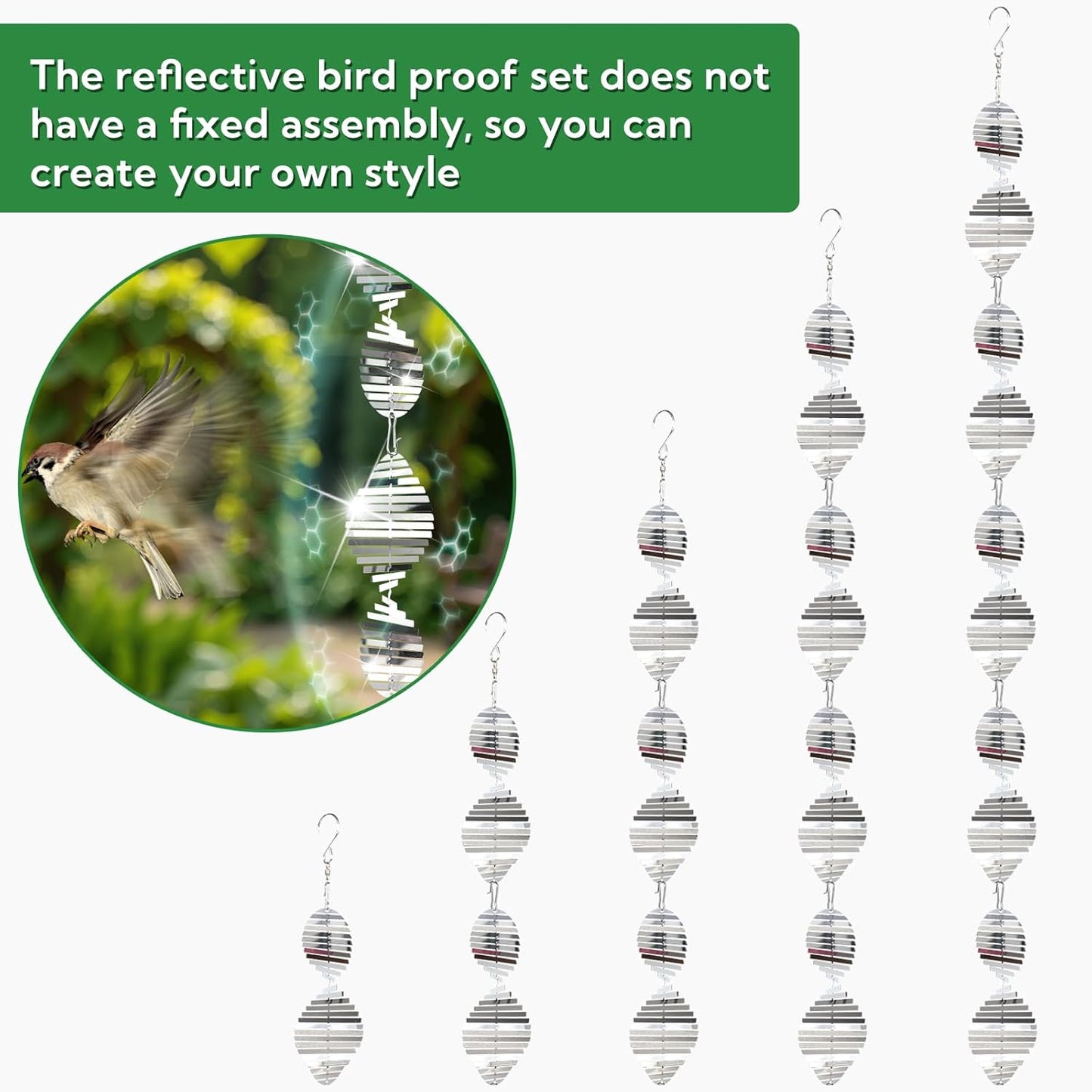 16Pack Metal Bird Reflector, Shining Windmill for Outdoor Garden Decoration, Preventing Fear Birds from Approaching Fruit Trees Outside The Courtyard Porch