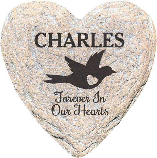 GiftsForYouNow Engraved Assorted Animals with Heart Memorial Heart Garden Stone, Bird Our