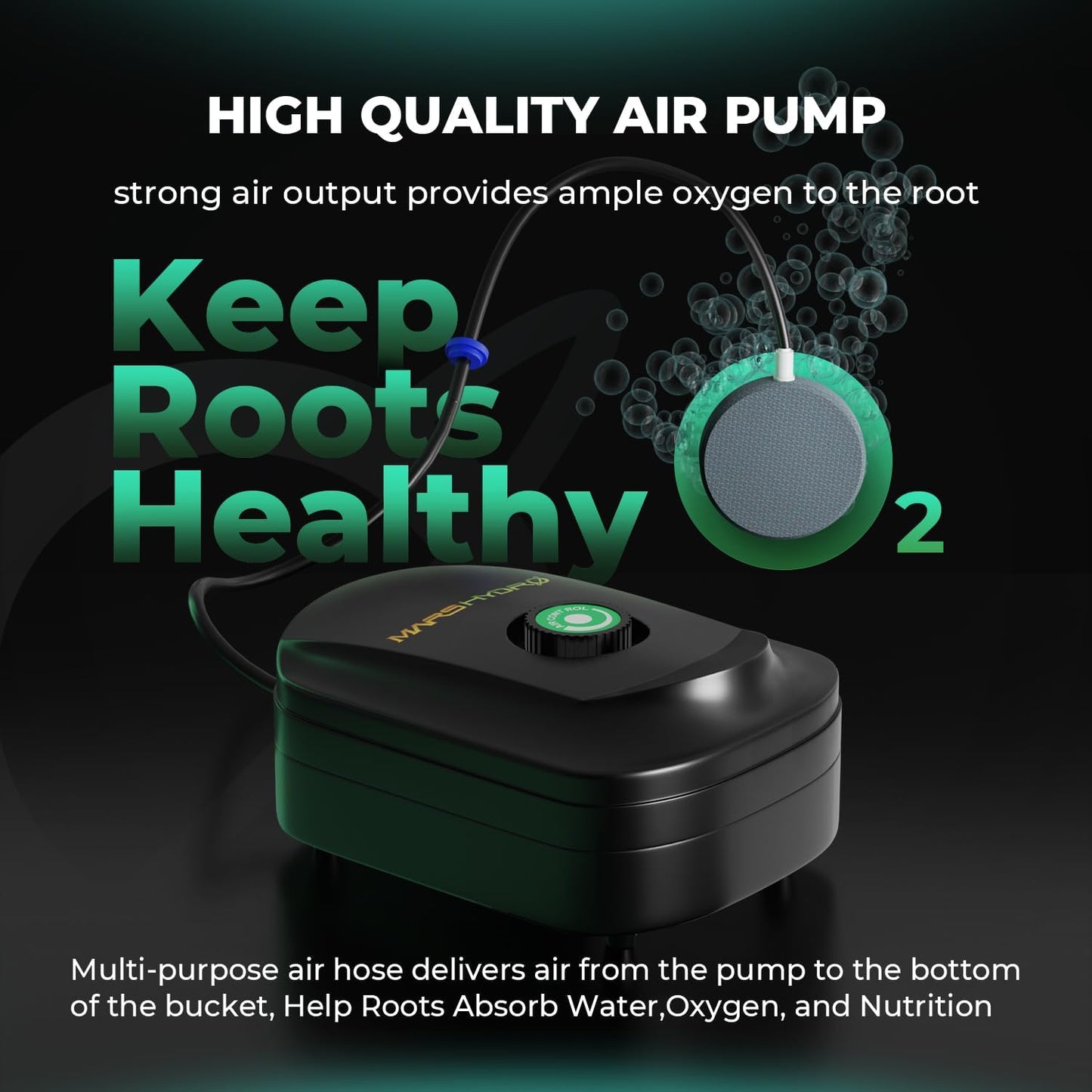 Mars Hydro DWC Hydroponics Grow System 5 Gallon Deep Water Culture with 8W Air Pump, Multi-Purpose Air Hose, Air Stone, 2 Buckets and Top Drip Kit