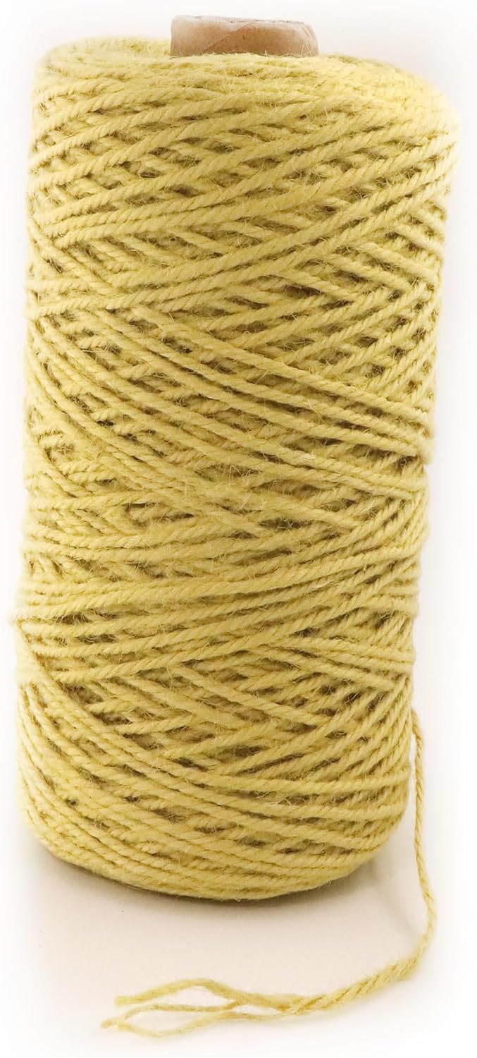 3mm x 500 Feet Yellow Jute Rope, Twine for Gardening Tomato Climbing Plant Tie Floristry Crafts Gift Wrapping Packing Decor