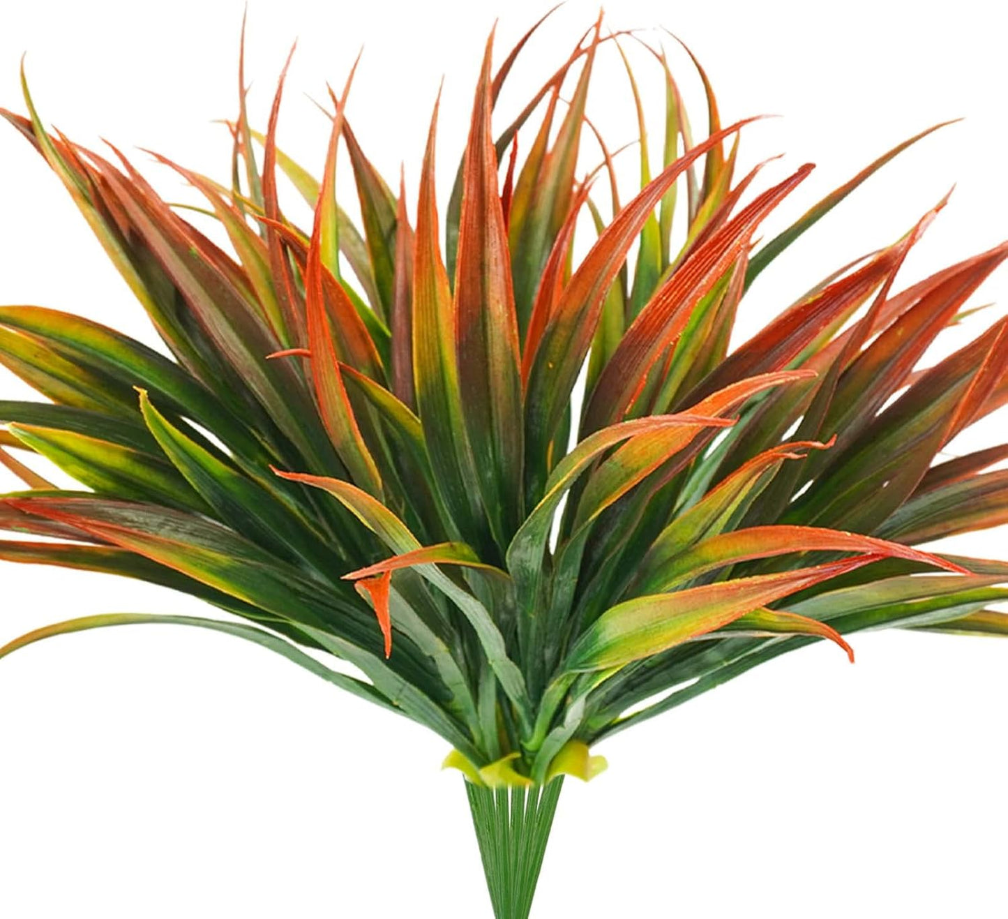 6Pcs Artificial Grass Fake Plants 17.3in Outdoor Plastic Plants UV Resistant Greenery Fake Grass for Home Window Garden Office Patio Hanging Planter Pathway Front Porch Décor Red