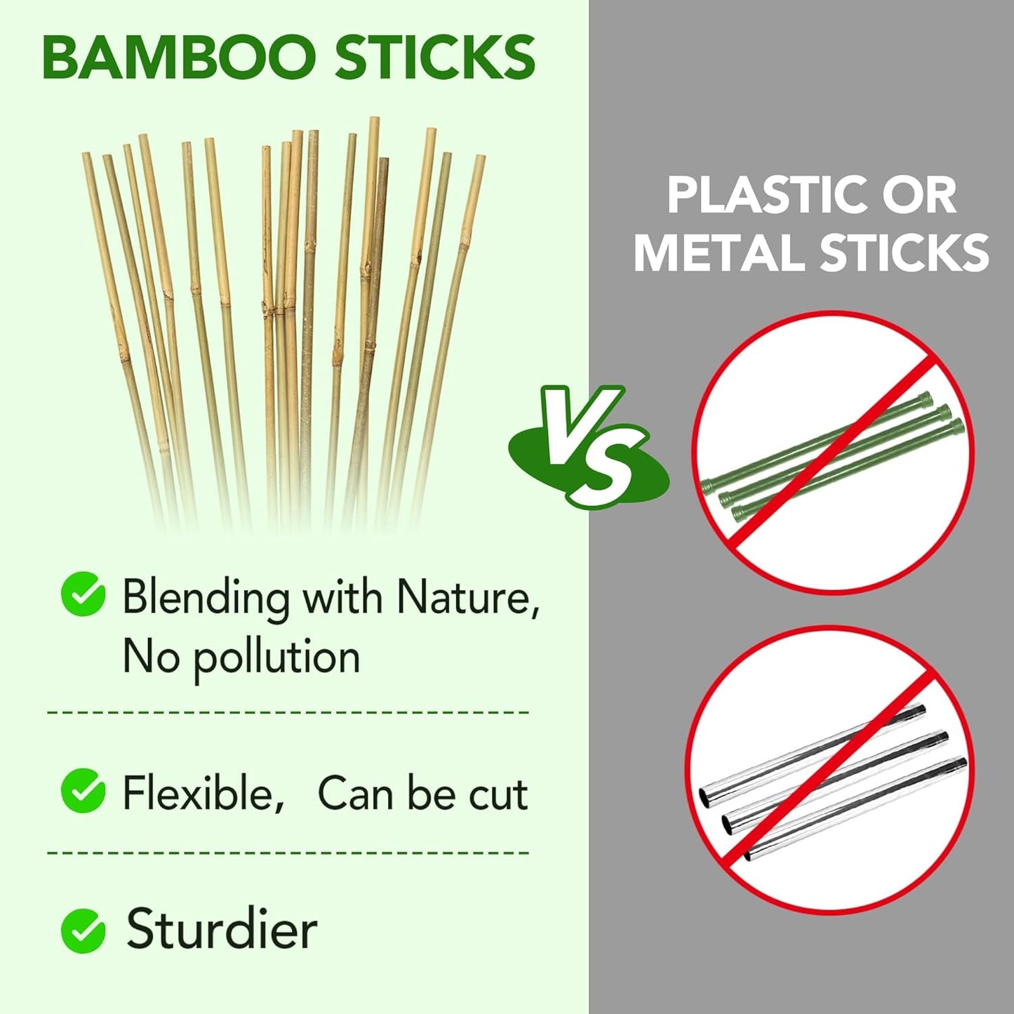 60Pcs Bamboo Stakes for Plant 4 Feet, Garden Bamboo Plant Stakes for Plants Support, Bamboo Sticks for Climbing Plants, Tomatoes, Sunflowers, Beans, Potted Plants, Trees