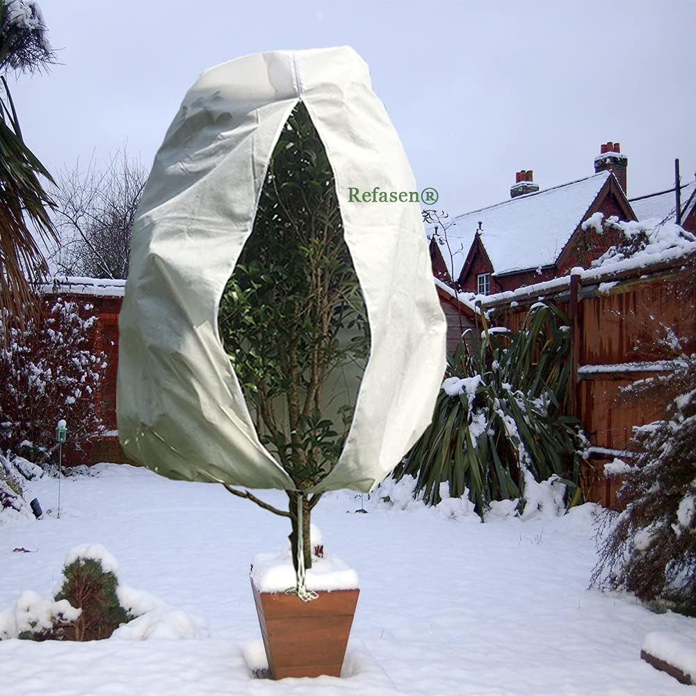 Plant Covers Freeze Protection,90”H X75”W 2.2oz Frost Blankets for Outdoor Plants Frost Cloth with Zipper Drawstring-Protect Trees Shrubs from Cold Frost Wind Pest