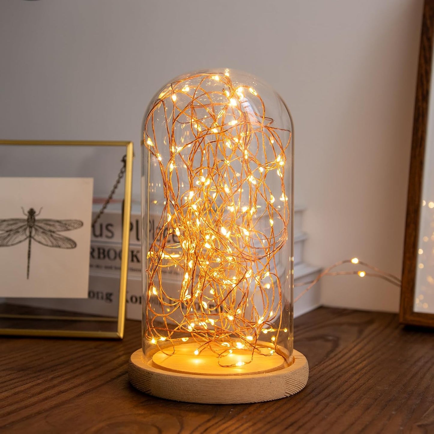 Solar String Lights for Outside,100FT 300 LEDs Solar Fairy Lights,Waterproof 8 Modes Button Outdoor String Light for Patio Garden Backyard Tree Wedding Christmas,Copper Wire,Warm White