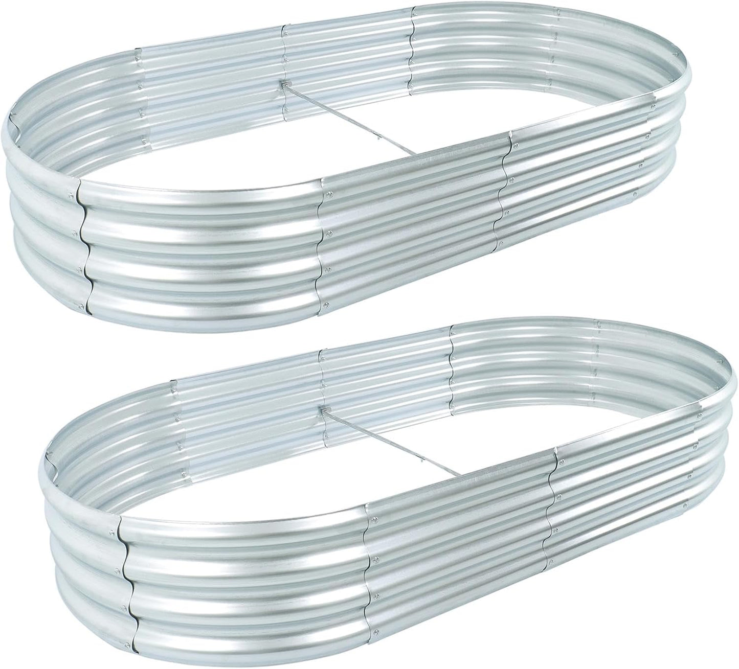 2Pack 6x3x1FT Galvanized Planter Raised Garden Boxes Outdoor Large Metal Gardens Beds for Vegetables Flowers Herbs Succulents