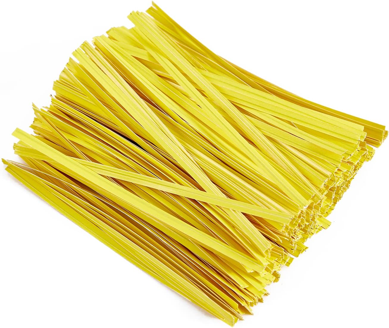 500 Pcs 5" Yellow Paper Twist Ties, for Party Cello Candy Bread Coffee Bags Cake Pops