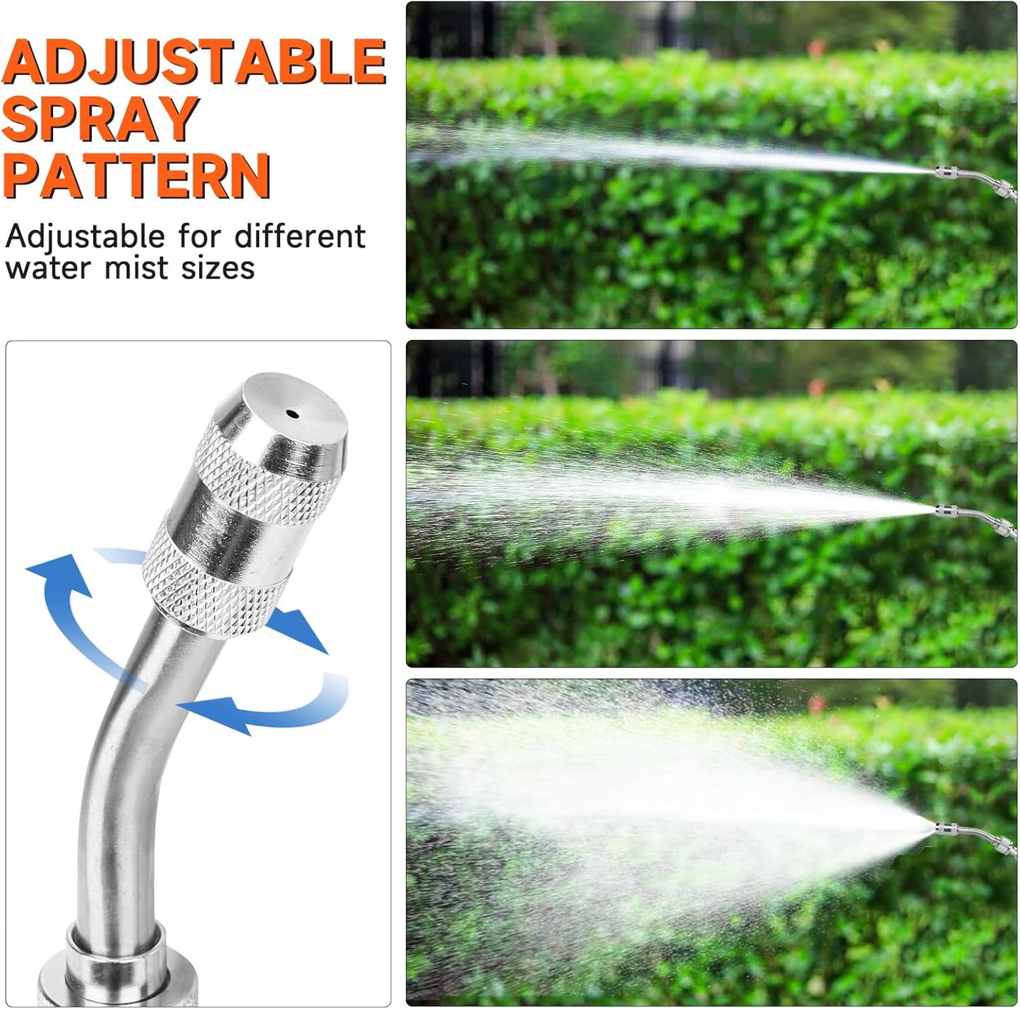 All Metal 44 Inches Replacement Sprayer Wand, 1/4" & 3/8" Brass Barb Sprayer Wand Replacement Built-in Shut Valve Stainless Steel Sprayer Wand. (All Metal Sprayer Wand)