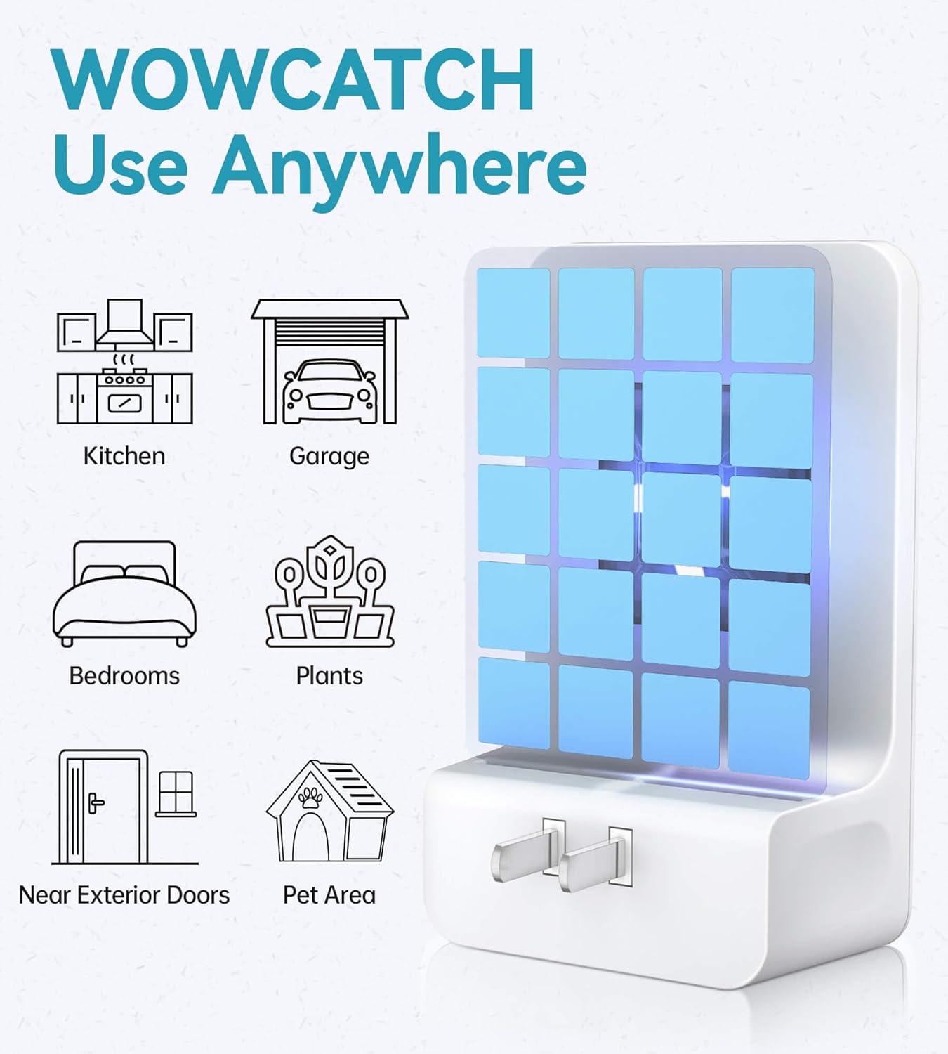 Innovative Double-Sided Flying Insect Trap for House Indoor, Plug-in Light Bug Catcher Killer for Flies, Fruit Fly, Gnats, Mosquito, Moths, Best Home Sticky Traps (2 Devices 6 Cards)