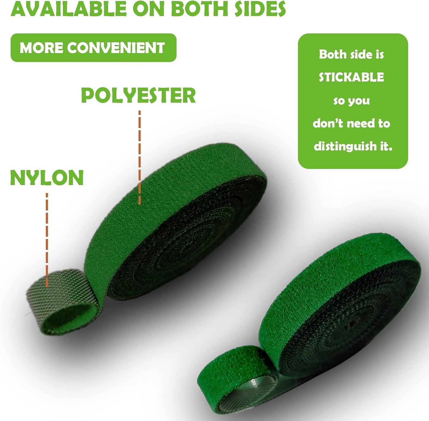 Green Garden Ties|Plant Ties for Climbing Plants 100 feet x1/2‘’in 3 Rolls|Plant Supports for Effective Growing Strong |Green-Recycled Plastic Garden Twine & Twist Ties for Tomato Stakes