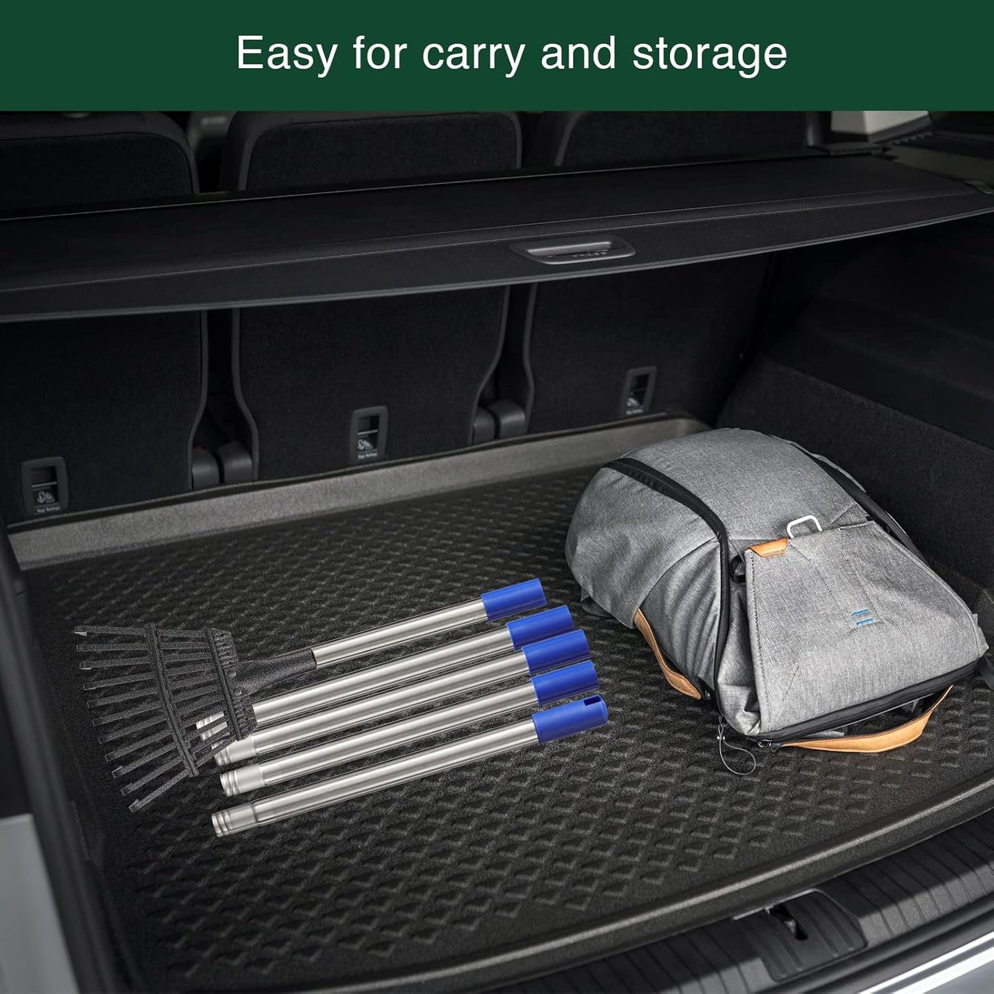 Rake for Leaves, 8" Wide 11 Tines Small Metal Hand Garden Adjustable Lawn Yard Shrub Kids Leaf Rake Heavy Duty Garden Tool for Gardening